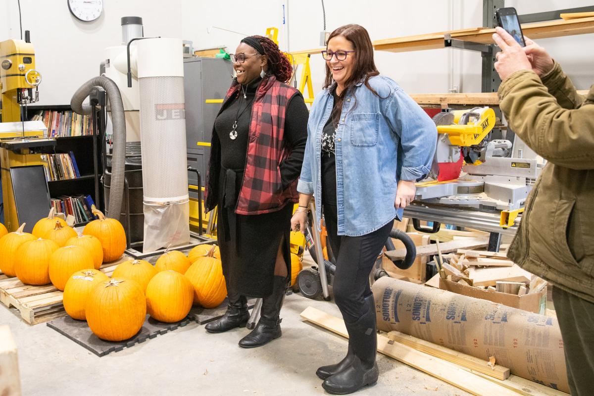 outh Employment Specialist Nashanda McGee-Browman (left) and Student Support Specialist Alyssa Pratt lead a tour through the SEA woodshop, where elements of the school garden space were built by students. Youth Employment Specialist Nashanda McGee-Browman (left) and Student Support Specialist Alyssa Pratt lead a tour through the SEA woodshop, where elements of the school garden space were built by students.