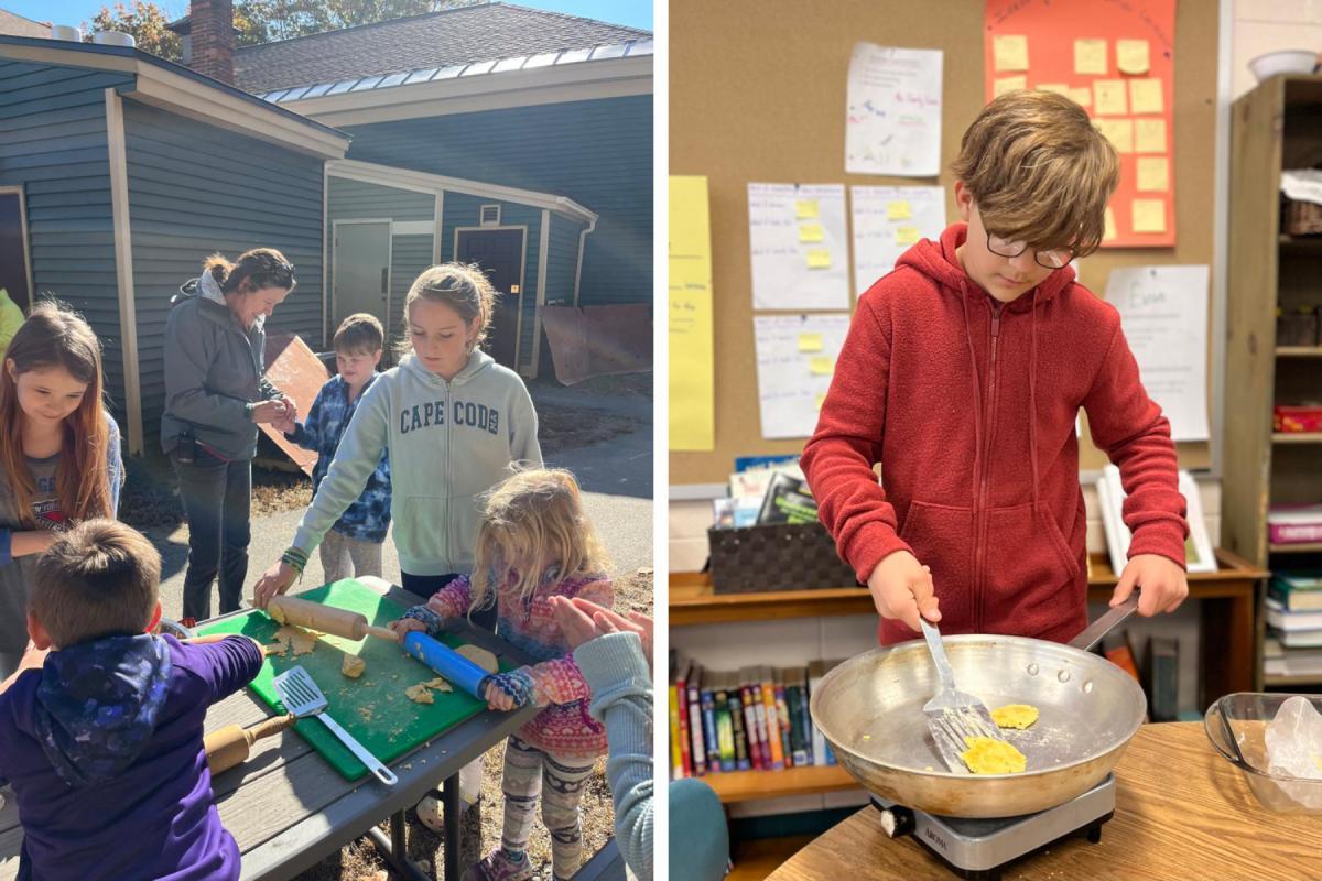 Dummerston students make tortillas from local masa. Photo by Food Connects. Dummerston students make tortillas from local masa. Photo by Food Connects.